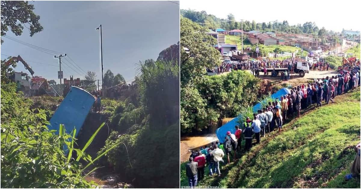 Le bus Guardian Angel transportant des passagers plonge dans la rivière Kisii