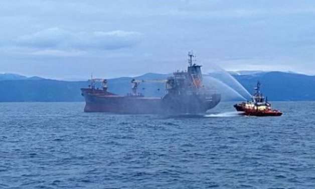 A photo from the scene posted by the General Directorate of Shipping at Turkey's Ministry of Transport