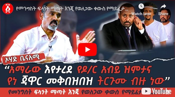 "Le silence d'Abiy Ahmed et l'hyperactivité du groupe Jawarian pendant que l'on massacre les Amhara a un sens" : Ohad