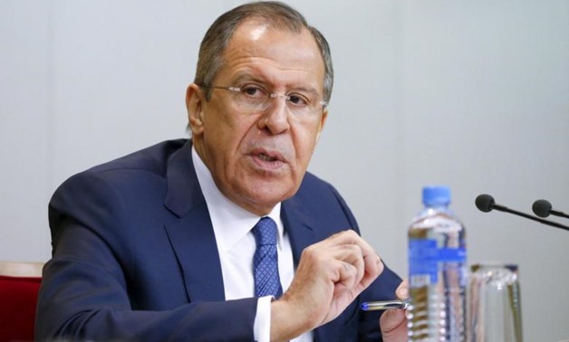 Russian Foreign Minister Sergei Lavrov speaks during a news conference in Moscow, Russia, January