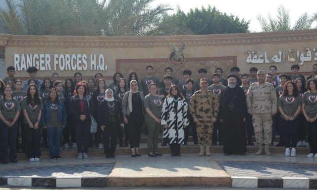 Visit made by students and alumni of Philopateer Christian College based in Canada to the headquarters of the command of the Egyptian Thunderbolt Forces on December 31, 2022. Press Photo