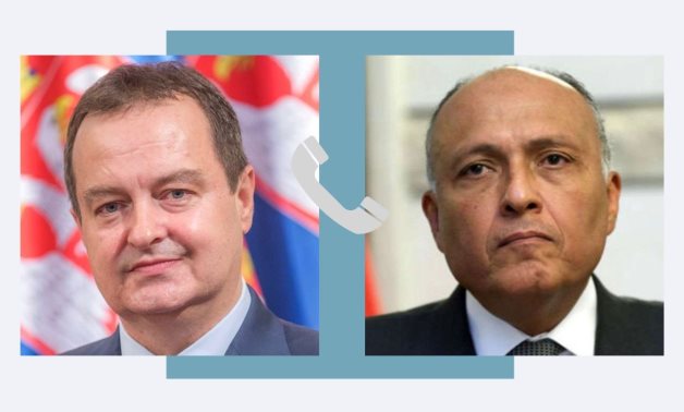 Minister of Foreign Affairs Sameh Shokry and Serbian counterpart Ivica Dacic. Press Photo