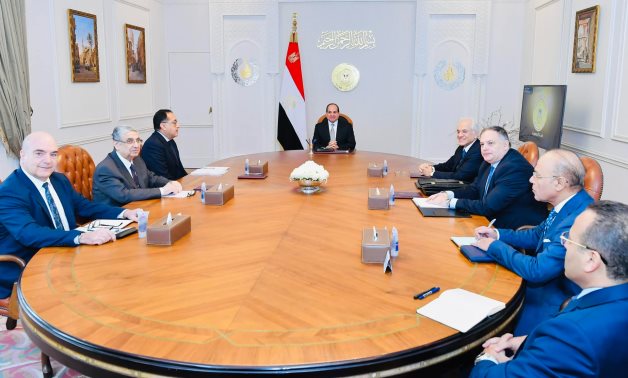President Abdel Fattah El-Sisi met with the President of Copelouzos Group, Mr. Dimitris Copelouzos on Feb. 11, 2023- press photo