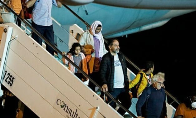 People evacuated from Sudan
