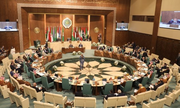 File- Foreign Ministers of Arab League Countries during an emergency meeting of the Arab League Council, requested by Egypt and Jordan, in Cairo- press photo