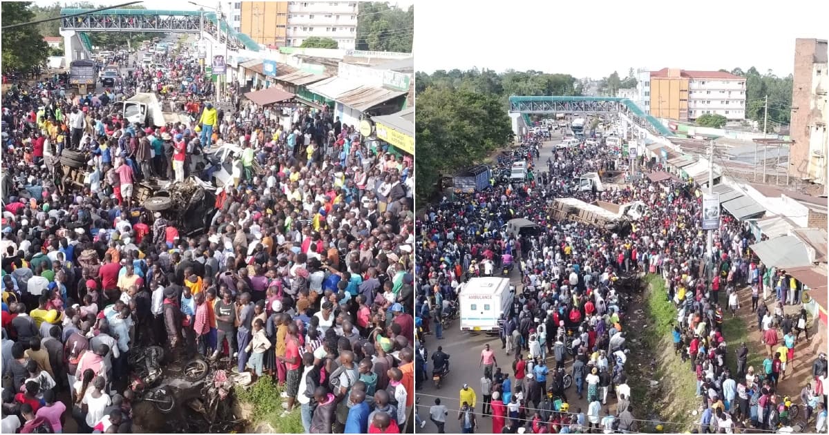 Migori: des scores craignent la mort alors que le camion transportant des béliers de riz dans les piétons, Boda Riders