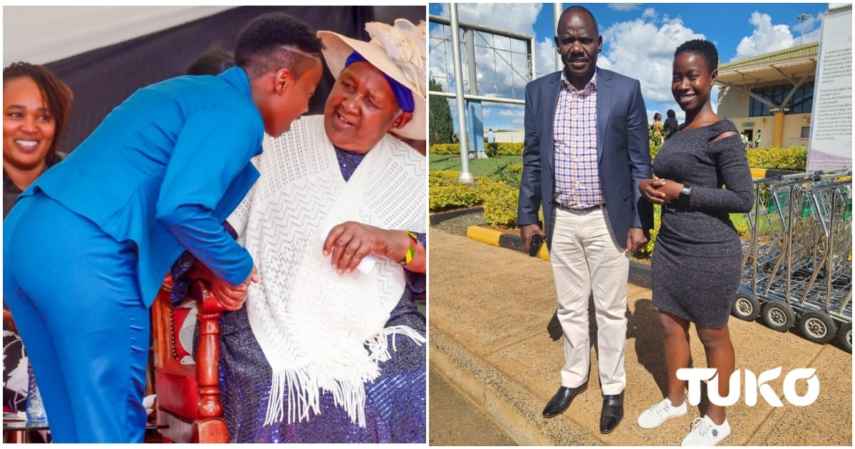 Sarah, la mère de William Ruto, couvre une journaliste vêtue d'une robe courte avec Maasai Shuka