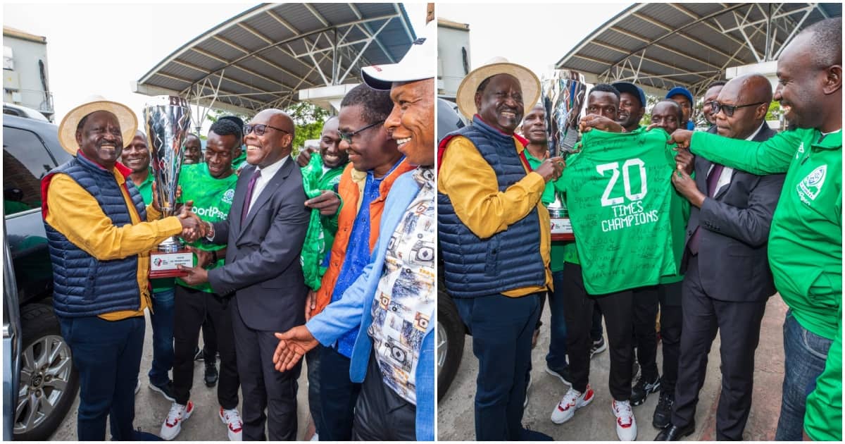 Raila Odinga rencontre l'équipe du Gor Mahia FC pour célébrer sa 20e victoire en championnat