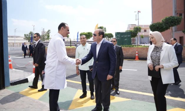 President Abdel Fatah al-Sisi at Al Abaadeyah village in Beheira governorate. June 14, 2023. Press Photo