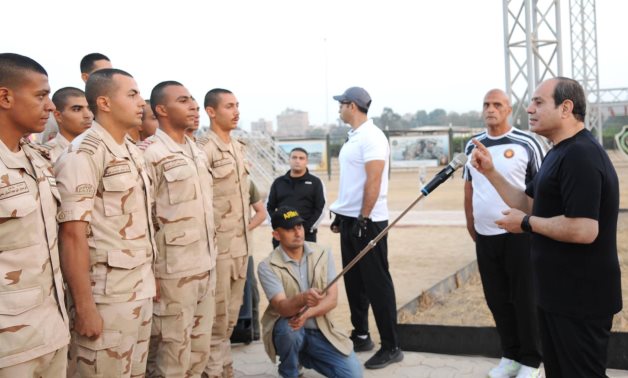 President Abdel Fattah El Sisi inspects the Military Academy on June 10, 2023- press photo
