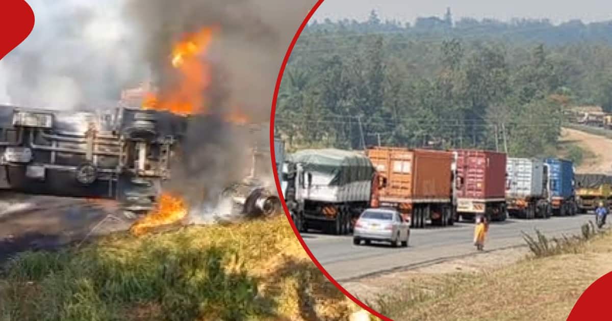 Bungoma : un conducteur brûlé vif après que son pétrolier ait heurté un transformateur et pris feu