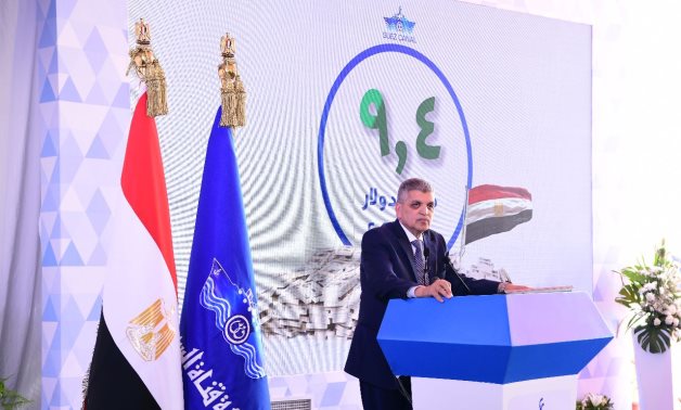 File- Suez Canal Authority's chief Admiral Osama Rabie in a press conference on Wednesday ,June 21, 2023- press photo