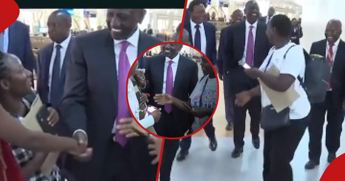 Excitation alors que les femmes se dirigeant vers le Liban pour le travail rencontrent Ruto à l'aéroport : "Tunaenda Kazi Tulipe Ushuru"