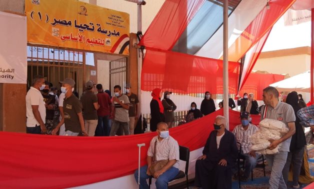 FILE - Citizens casting ballots in Egypt's Senate elections