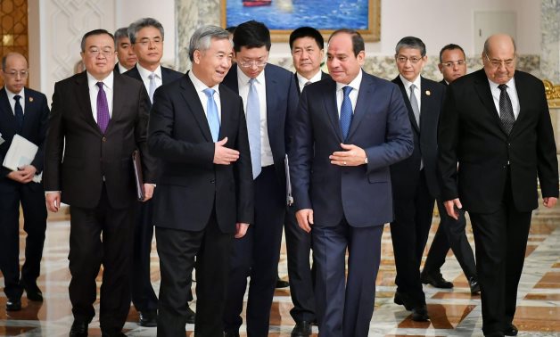 President Abdel Fattah El-Sisi received a high-level Chinese delegation, headed by Mr. Li Xi, member of the Standing Committee of the Political Bureau of the Communist Party of China (CPC) Central Committee