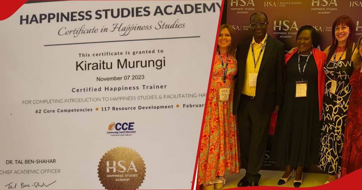 Kiraitu Murungi obtient un diplôme en bonheur d'un collège de formation basé aux États-Unis