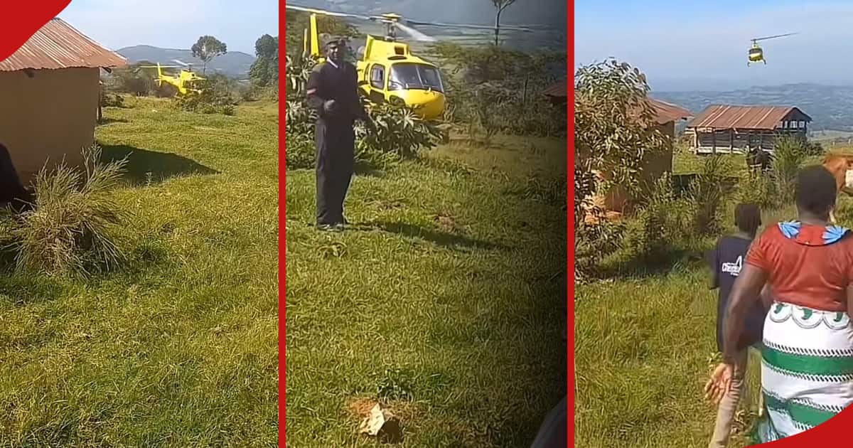 La vidéo d’un atterrissage d’hélicoptère dans une ferme rurale intrigue les Kenyans : « Anashtua Kijiji »