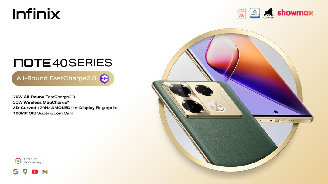 La série Infinix NOTE 40 présente la technologie complète FastCharge 2.0