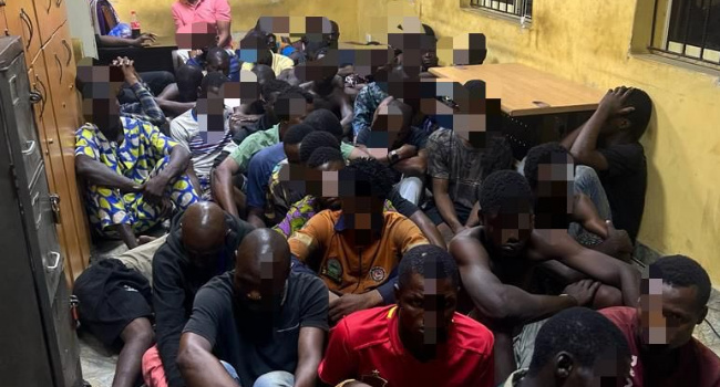 Lagos RRS conducts night raid, arrests 43 suspects
