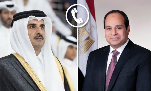 Le président Sissi discute des efforts visant à parvenir à un cessez-le-feu à Gaza avec l'émir du Qatar