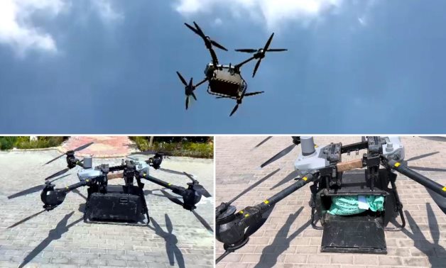 Photos: Les gardes-frontières égyptiennes saisissent le drone après la tentative de contrebande de drogue transfrontalière à déjouer