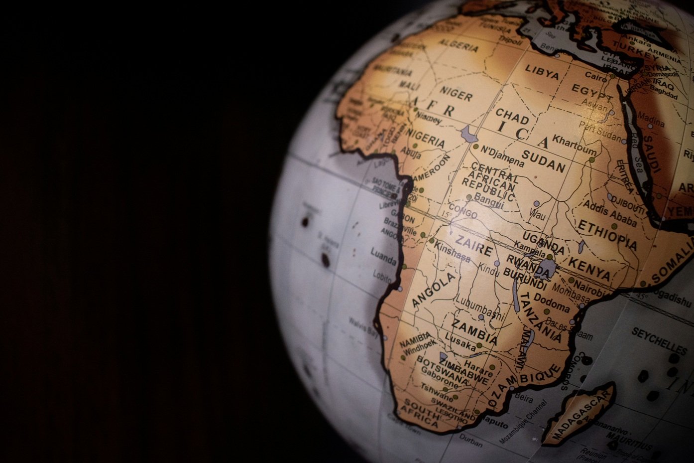 African Nations shown in the map