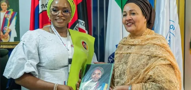 Deputy Secretary-General of the United Nations, Ms. Amina J. Mohammed during her visit to DEPOWA secretariat in Abuja