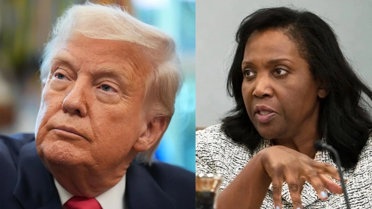 President Donald Trump and Fed Governor Lisa Cook