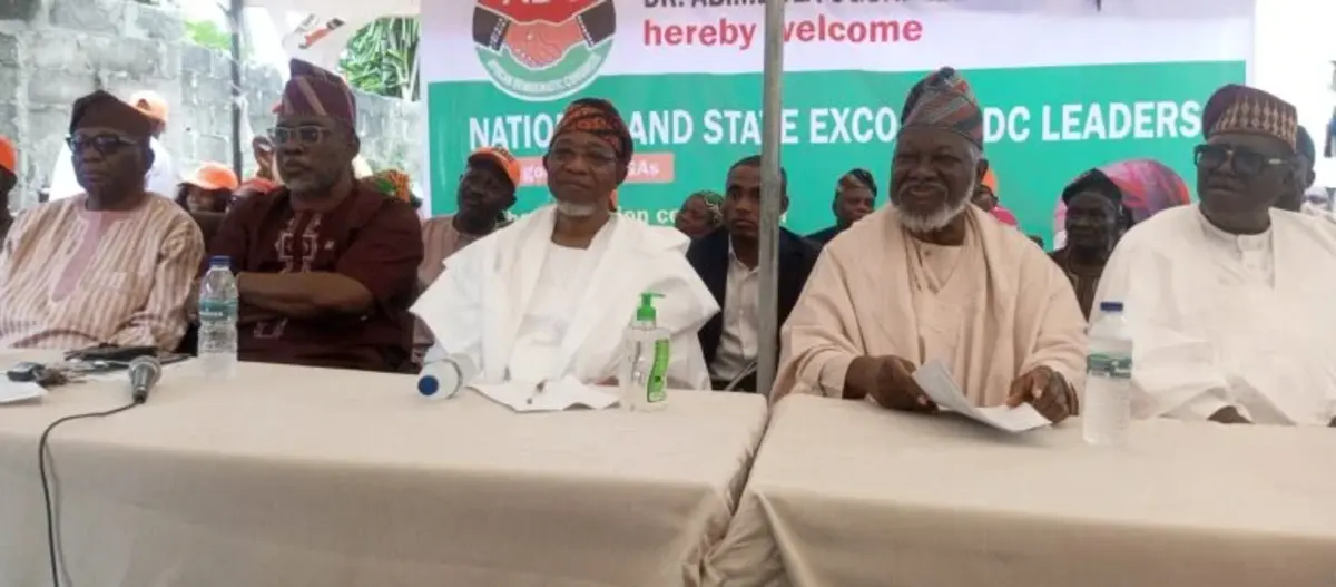 ADC Chieftains and PDP decampees at affirmation ceremony, where like-minded stakeholders from PDP, Labour Party and others proclaimed their membership of ADC on Saturday in Lagos State.