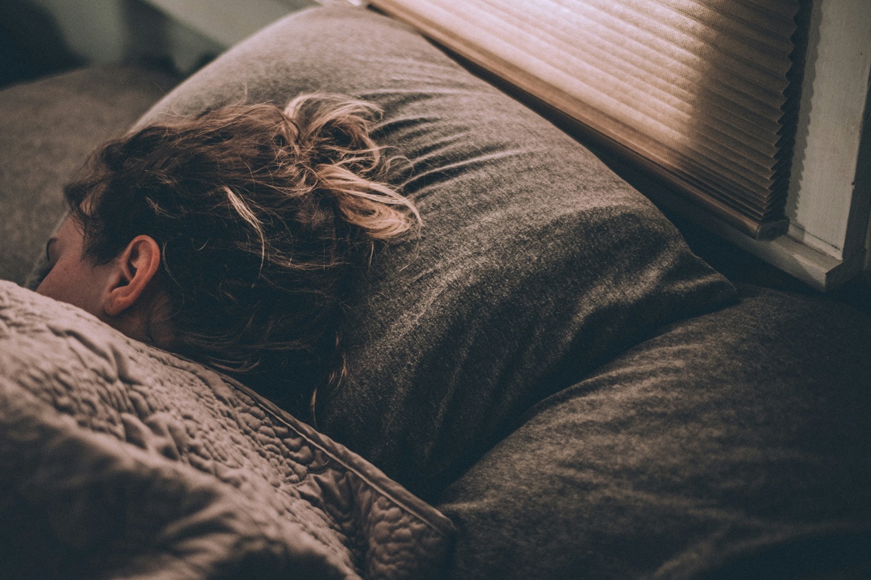 A lady sleeping