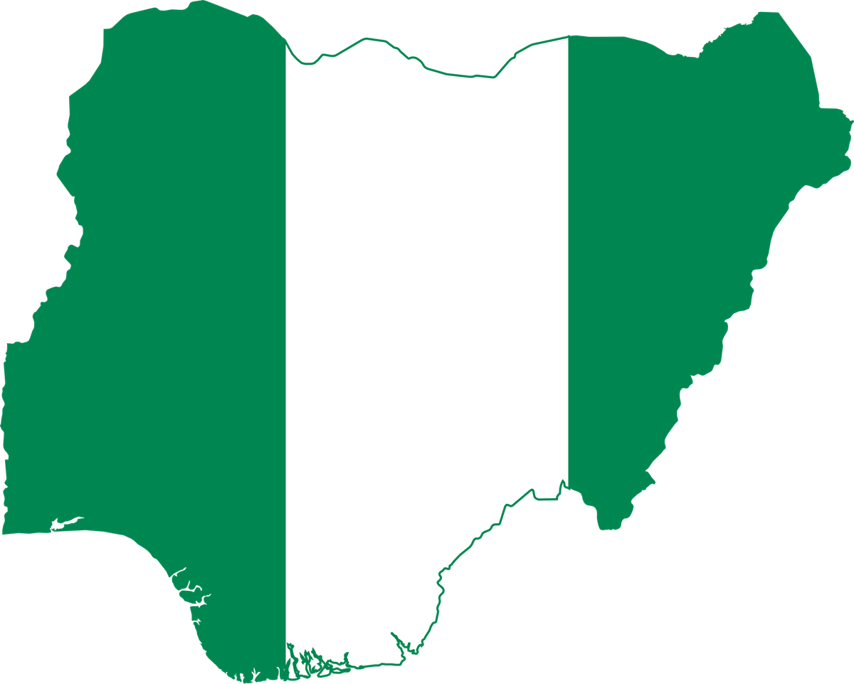 $1trn economy target map of Nigeria elected office holders security crisis Map of Nigeria with the Nigeria colours shown as in the flag