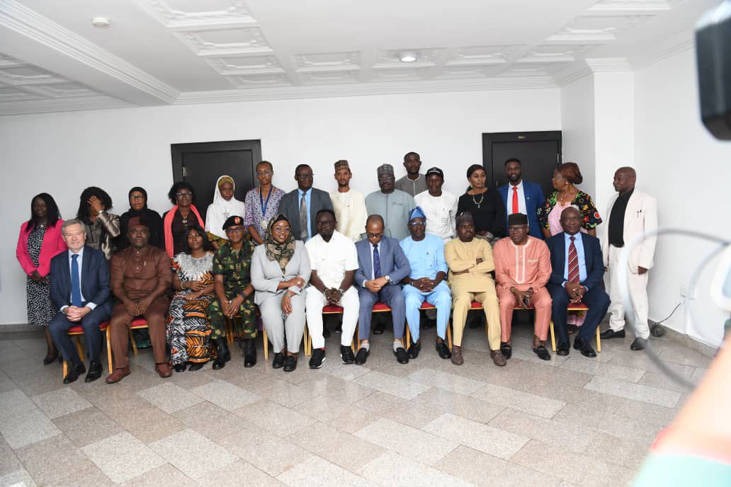 Minister of Youth Development, Comrade Ayodele Olawande and staff