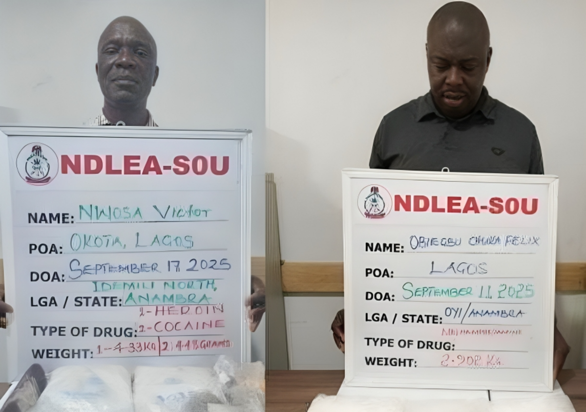 two drug kingpins, Victor Nwosa and Felix Chika Obiegbu