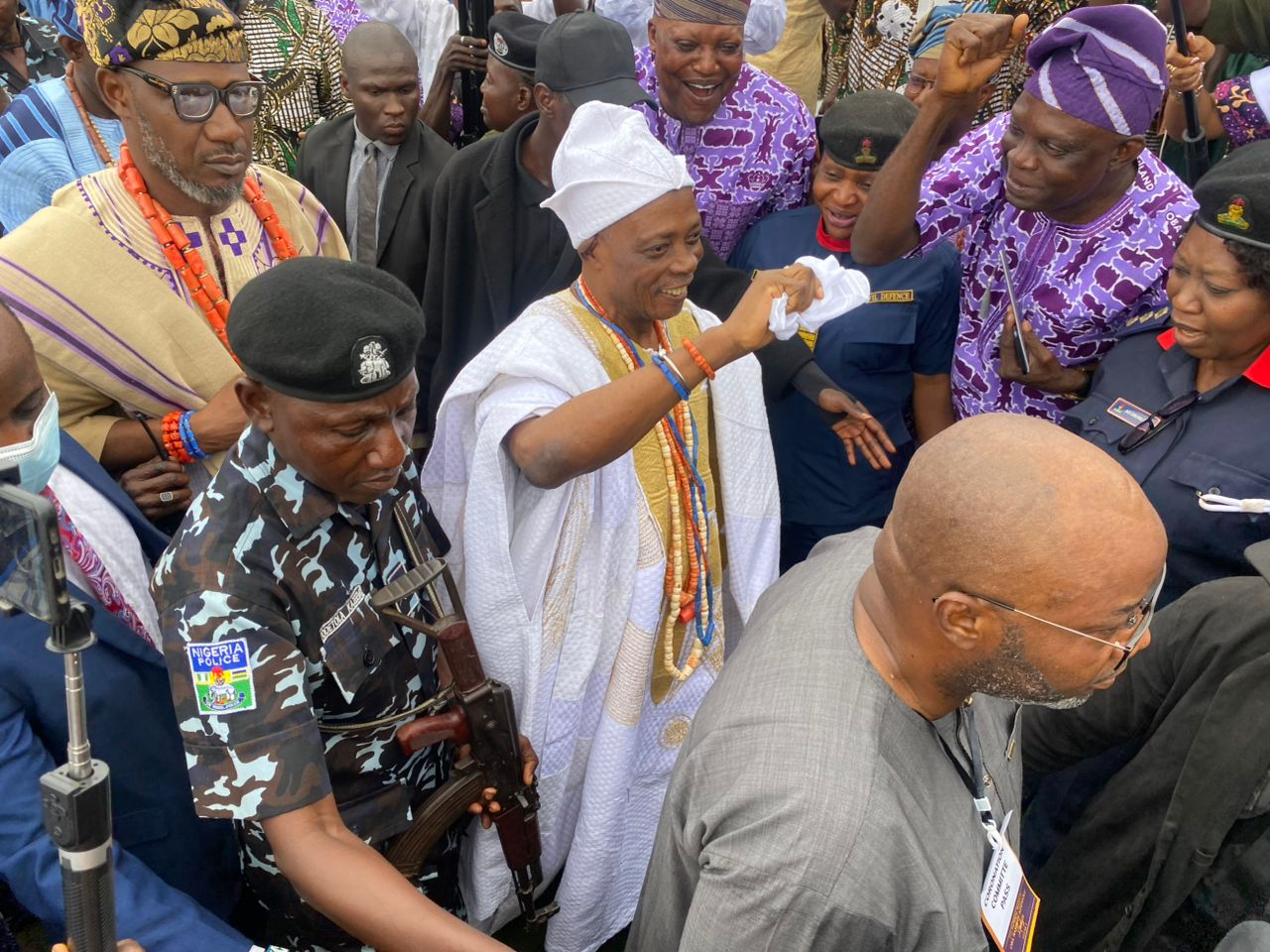 arrival of Oba Rashidi Ladoja at 44th Olubadan coronation