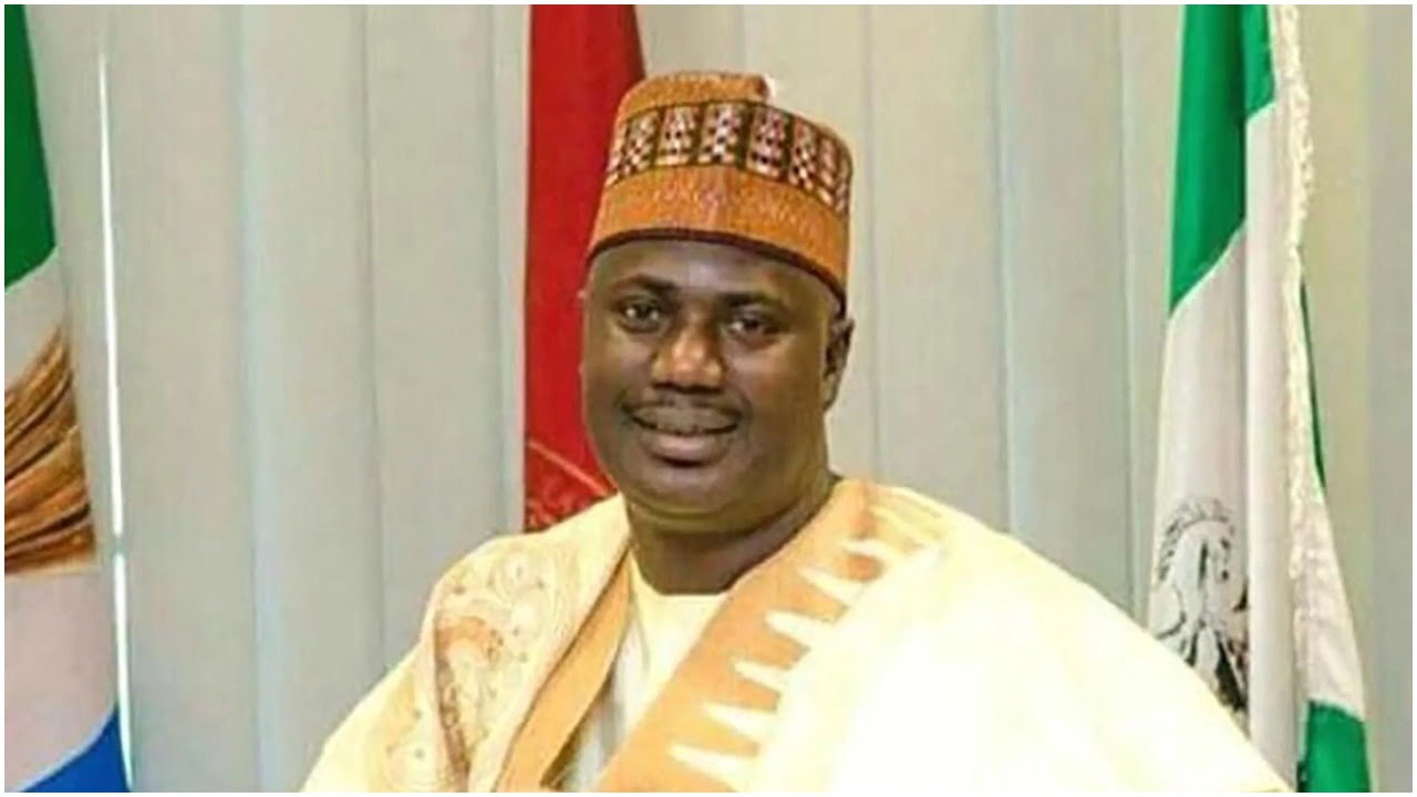 Senator Aliyu Sabi Abdullahi smiling, soil health