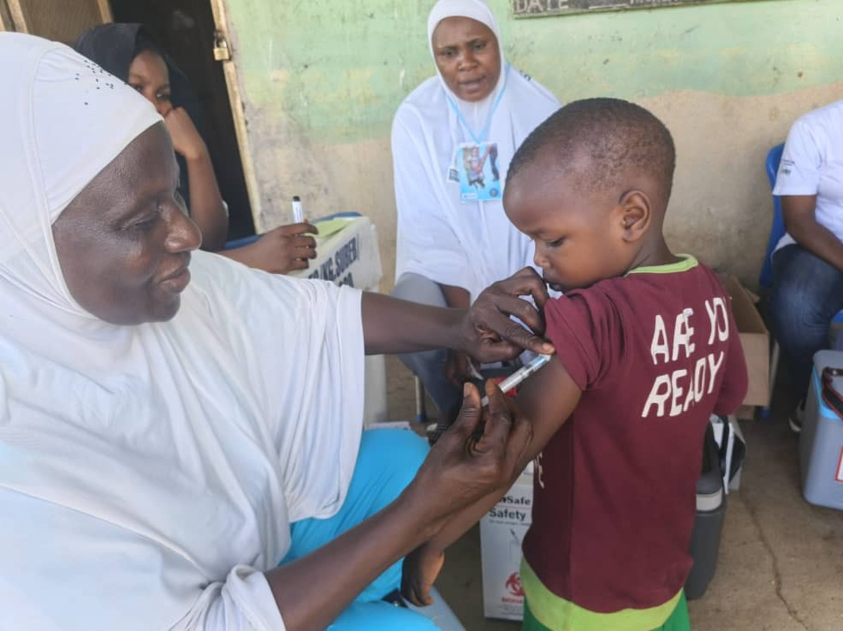 child receiving Measles-Rubella vaccination
