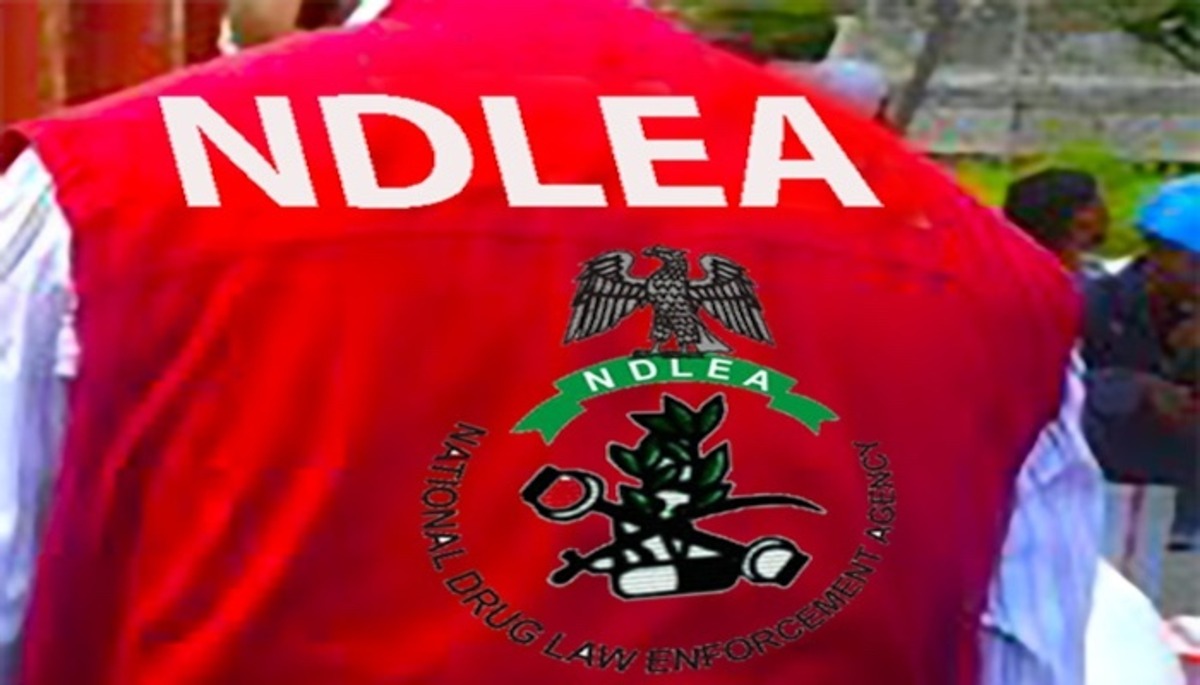 on substance abuse National Drug Law Enforcement Agency (NDLEA) who have arrested 27-year-old Umar Adamu Umar of Fagge LGA, Kano State, with 9 kilograms of Cannabis Sativa (Colorado) worth ₦10 million, seized in 19 parcels, Logo of NDLEA ntercepted consignments of cocaine and tramadol 225mg concealed in 71 vehicle side mirrors at Lagos Airport