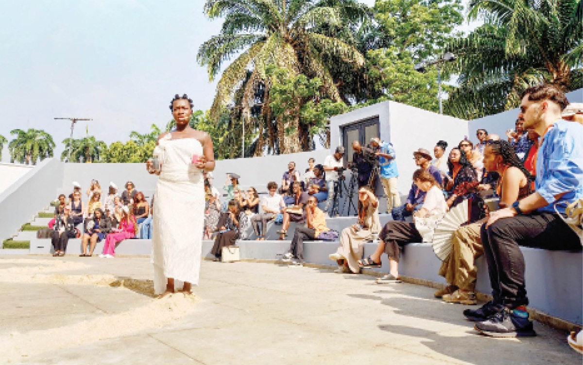 Adjoa Armah, artist, educator, and writer, presenting in the Amphitheatre on the first day of the symposium