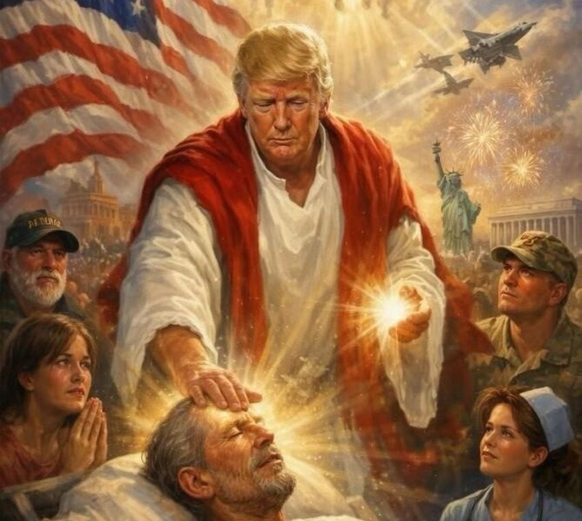 Trump shares image depicting himself as Jesus Christ