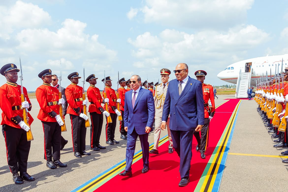 Accueil chaleureux au président égyptien El Sissi à son arrivée à Dar