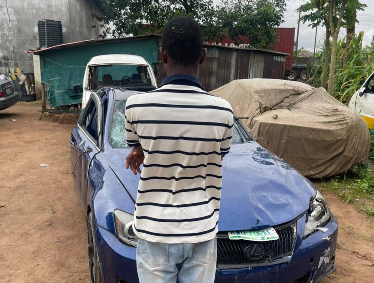 The suspect arrested after the fatal road incident in Owerri