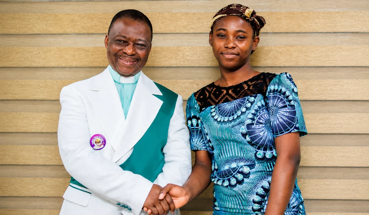 Excited Olukoya receiving Nigeria