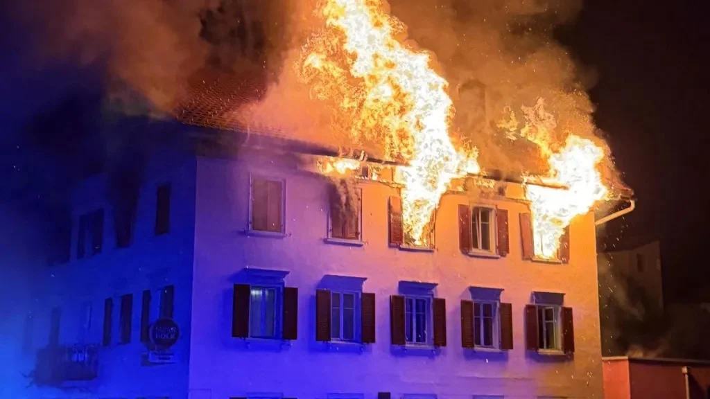 Swiss town fire