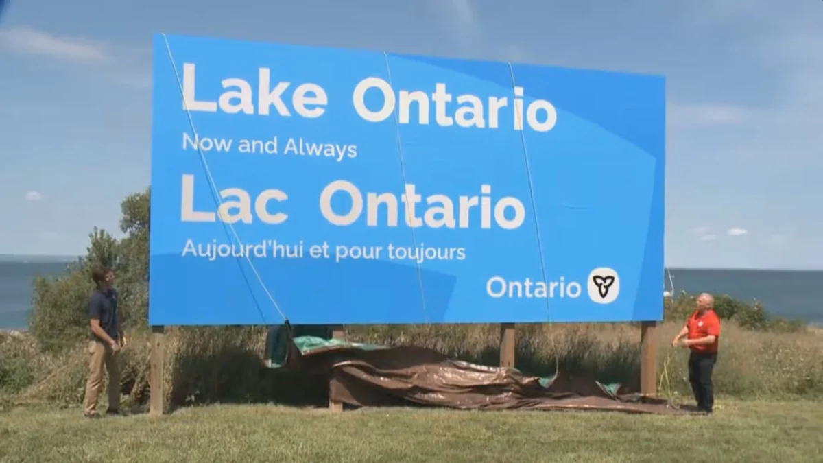 Lake Ontario sign in Canada